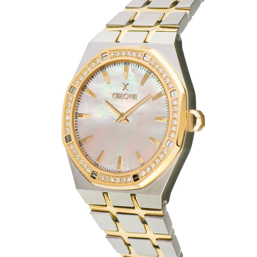 CARLOVAN watch - Sapphire Crystal Mother of Pearl - EUC
